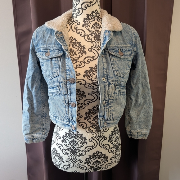 🖤 GAP Denim Sherpa Lined Jacket - Picture 1 of 5